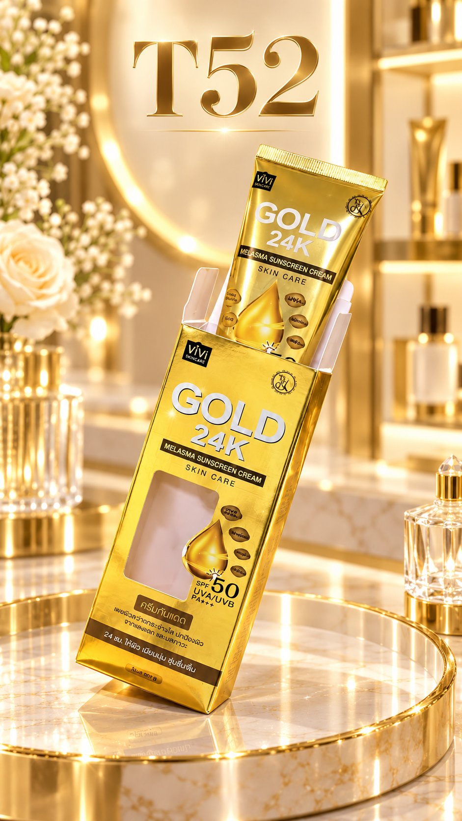 VIVI SKIN CARE GOLD 24K MELASMA SUNSCREEN CREAM (80 G) - Image 2