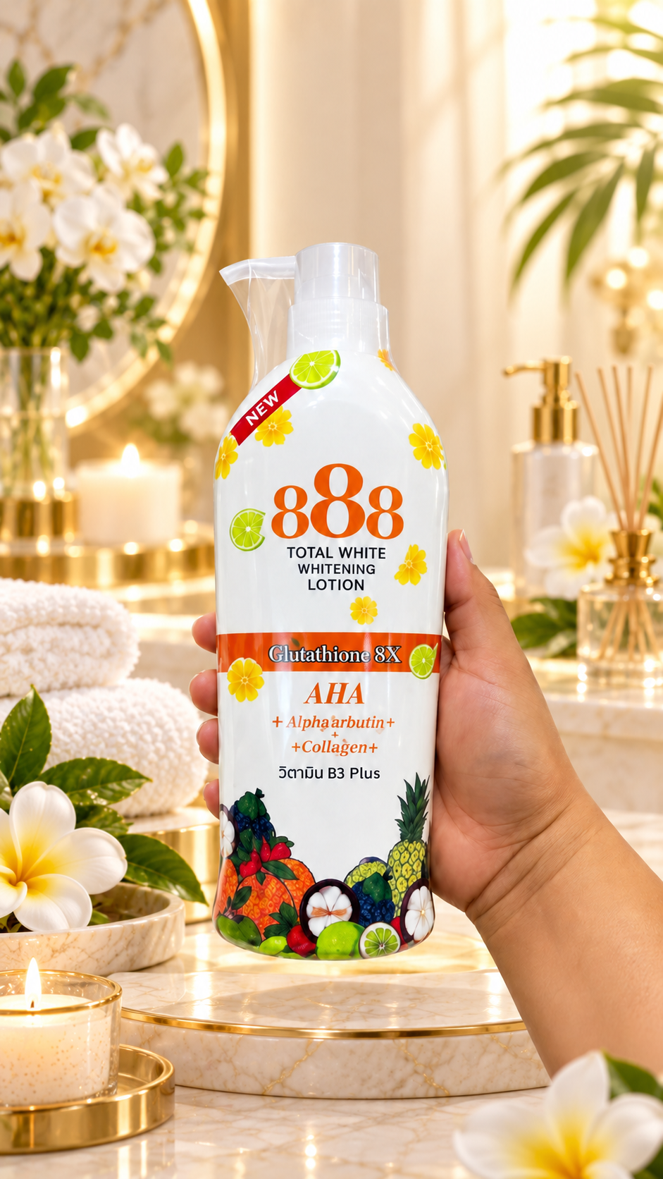 888 TOTAL WHITE WHITENING LOTION AHA LIGHTENING FORMULA - Image 2