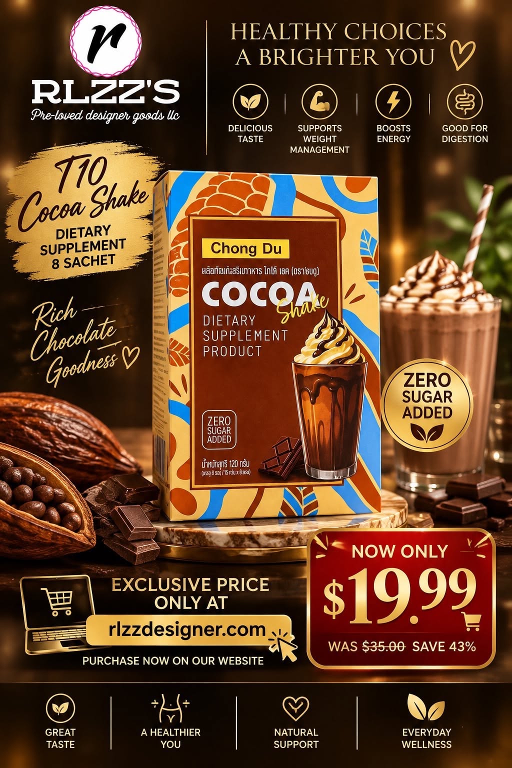 C9 CHOCO – COCOA SHAKE DIETARY SUPPLEMENT 8 SACHET