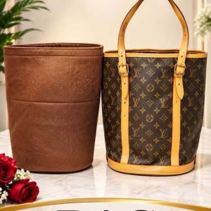 Brand New Brown Felt Bag Organizer Insert for GM LV Bucket Bag
