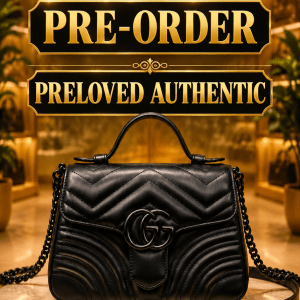 GUCCI GG MARMONT MATELASSÉ SMALL TOP HANDLE SHOULDER BAG – BLACK