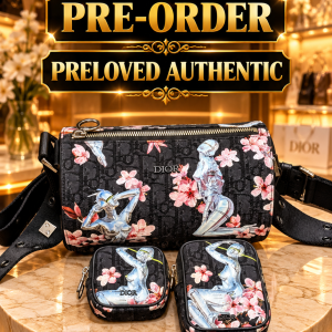 CHRISTIAN DIOR OBLIQUE FLORAL / PIN-UP PRINT SHOULDER OR CROSSBODY BAG