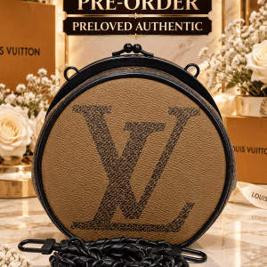 LOUIS VUITTON GIANT MONOGRAM ROUND CHAIN CROSSBODY BAG – BROWN / BLACK